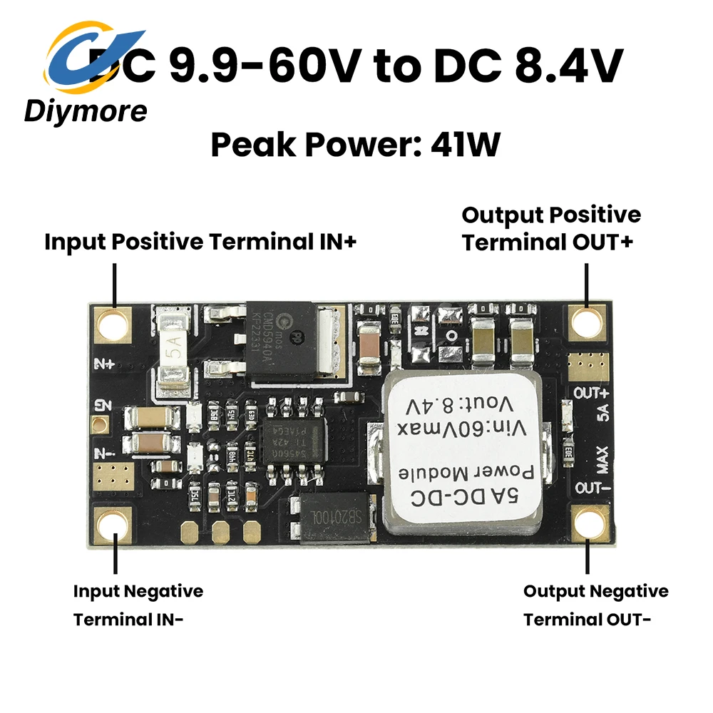 Step-Down Module DC 7.5V-60V to 6V 7.4V 8.4V High Power 5A Voltage Converte Overcurrent Protection for Drones Industrial Control