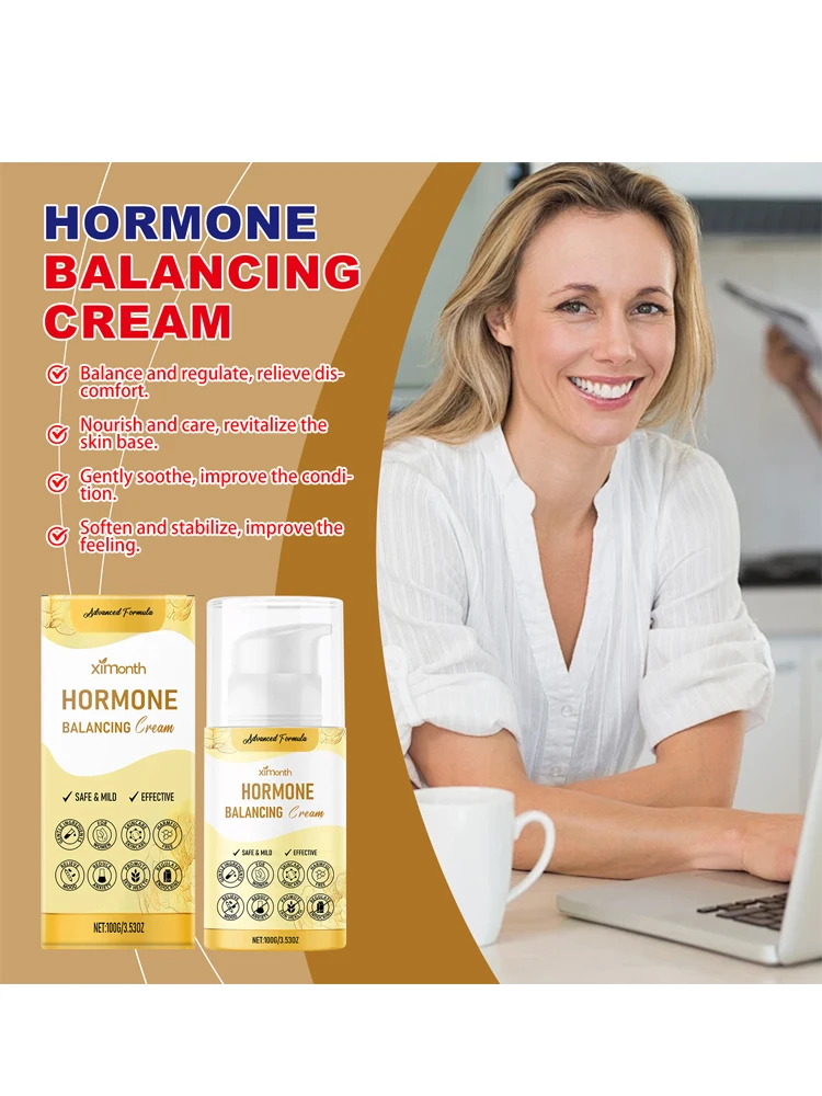 Crème d'équilibrage d'hormone, régule l'hormone, soulage les symptômes ménopaïques, relaxant l'esprit du corps, soulagement de l'estrogène, soins de santé pour la peau des femmes