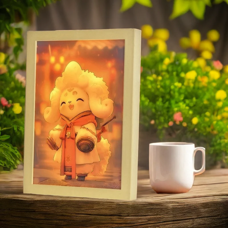 SheepLED Beautiful city Night View Light Painting,HD Picture Narrow BezelUsb Plug Dimming Romantic Home Decorations Night Lam