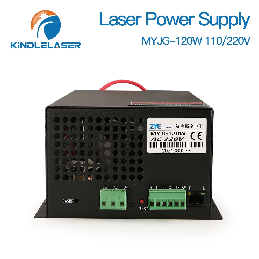 KINDLELASER 120W Laser Power Supply Source Replacement MYJG-120W 110/220V for Reci Yongli EFR Co2 Laser Tube Cutting Machine