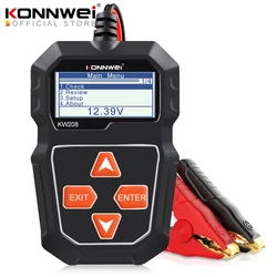 KONNWEI KW208 Car Battery Tester 12V 100 to 2000CCA Cranking Charging Circut Tester Battery Analyzer Battery Tools Lead  Acid