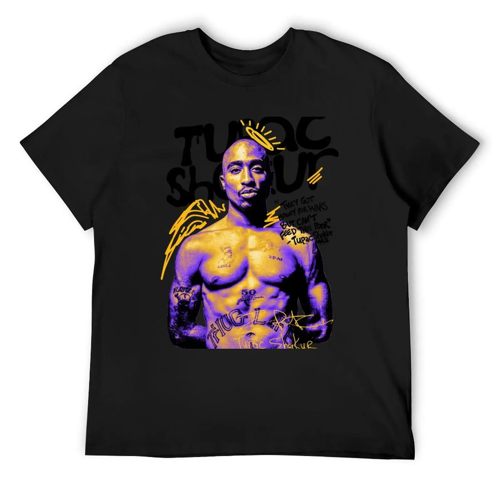 2Pac Tupac Shakur modern streetwear style T-Shirt blacks baggy shirts mens tall t shirts