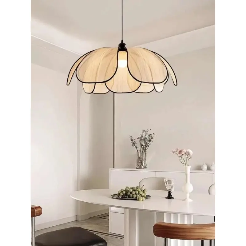 Vintage Hand-Woven Lotus Dining Room Chandelier Bedroom Living Room Lamp European And American art Atmosphere lighting Lamps E27
