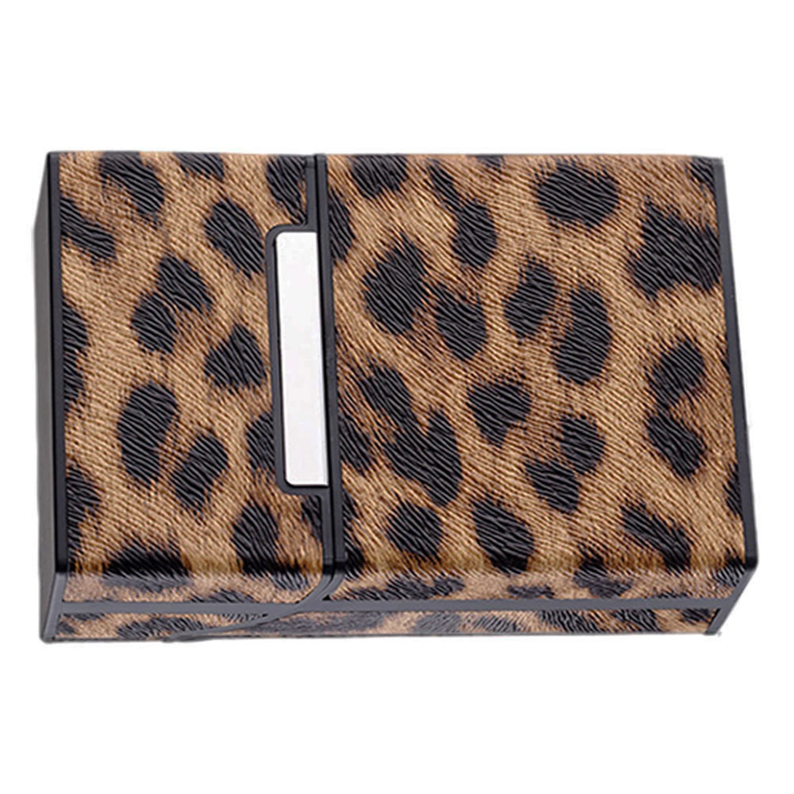 

1pc Case Leopard Print Storage Box Protective Cover For Cigarette Container Durable Magnetic Buckle Flip Design Portable Smoke