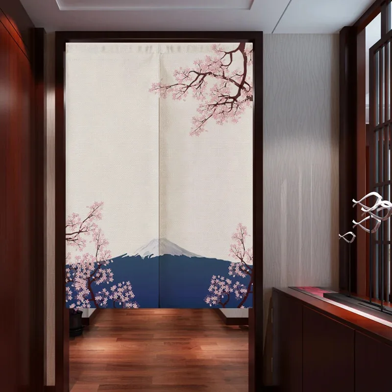 VIKAMA Japanese Ukiyo-e Wave Pattern Half Door Curtain Suitable For Kitchen Bathroom Bedroom Partition Door Curtains