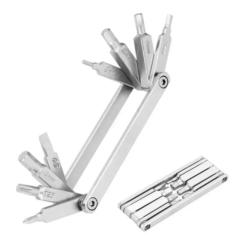 

Bicycle Multifunction Tool Foldable Hex Spoke Wrench With Chain Cutter High Quality Portable Repair Gadget Bike Repair Wrench