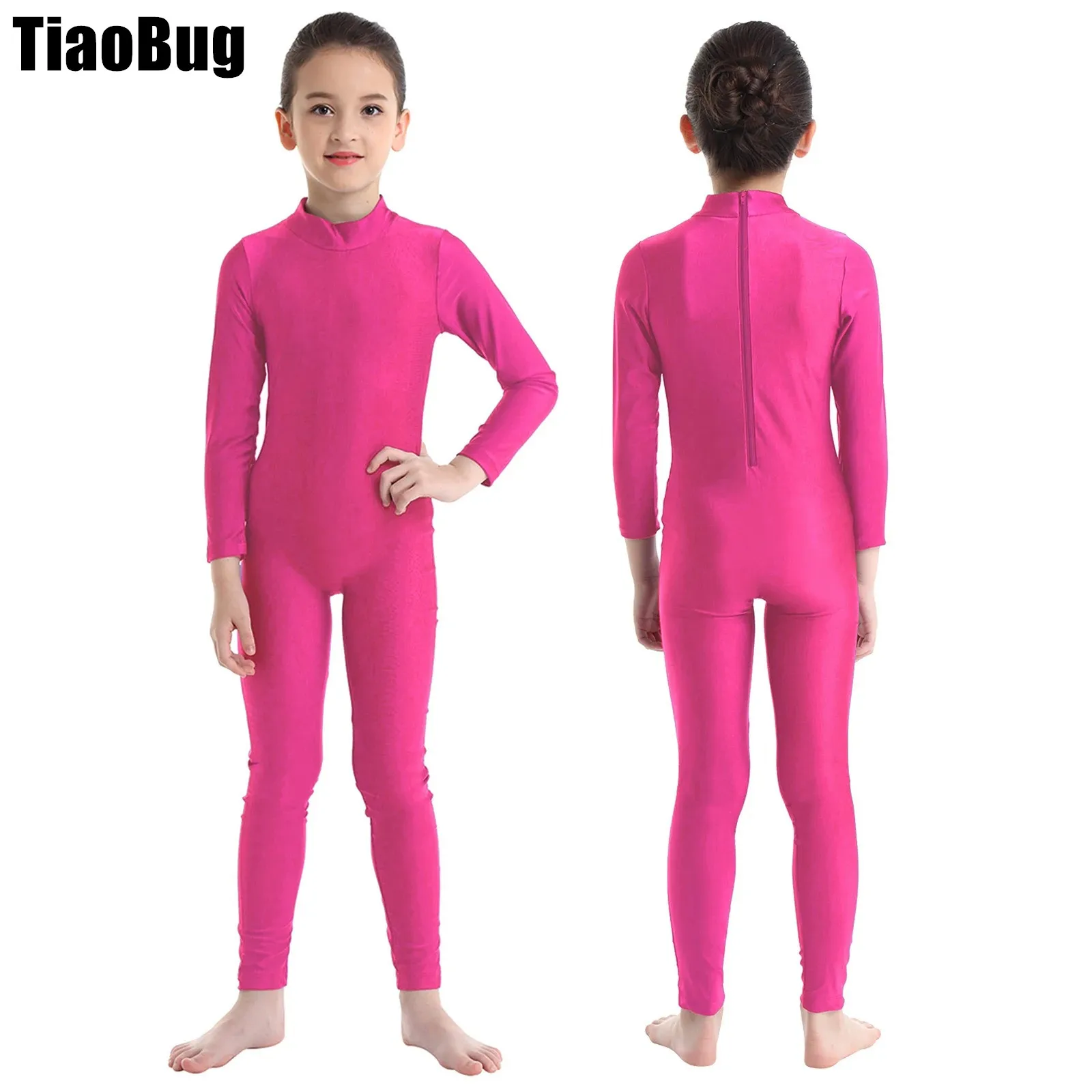 

Kids Girls Zippered Ballet Dance Leotard Long Sleeves Gymnastics Jumpsuit Unitard Dancewear