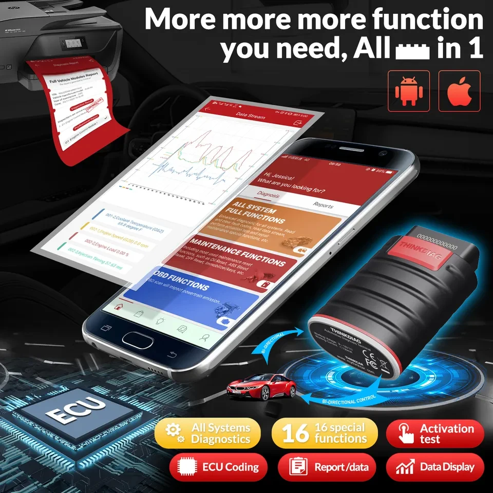 THINKDIAG New Boot Full System Professional OBD2 Diagnostic Scanner Automotive Scanner NEW Version Tool