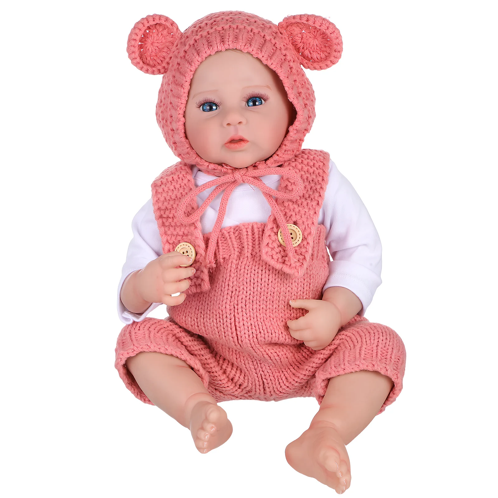 

Lifelike Baby Boy 19 Inch Soft Vinyl Newborn Simulation Feeding Kit Clothes Baby Playthings Babydoll for Kids for Babies