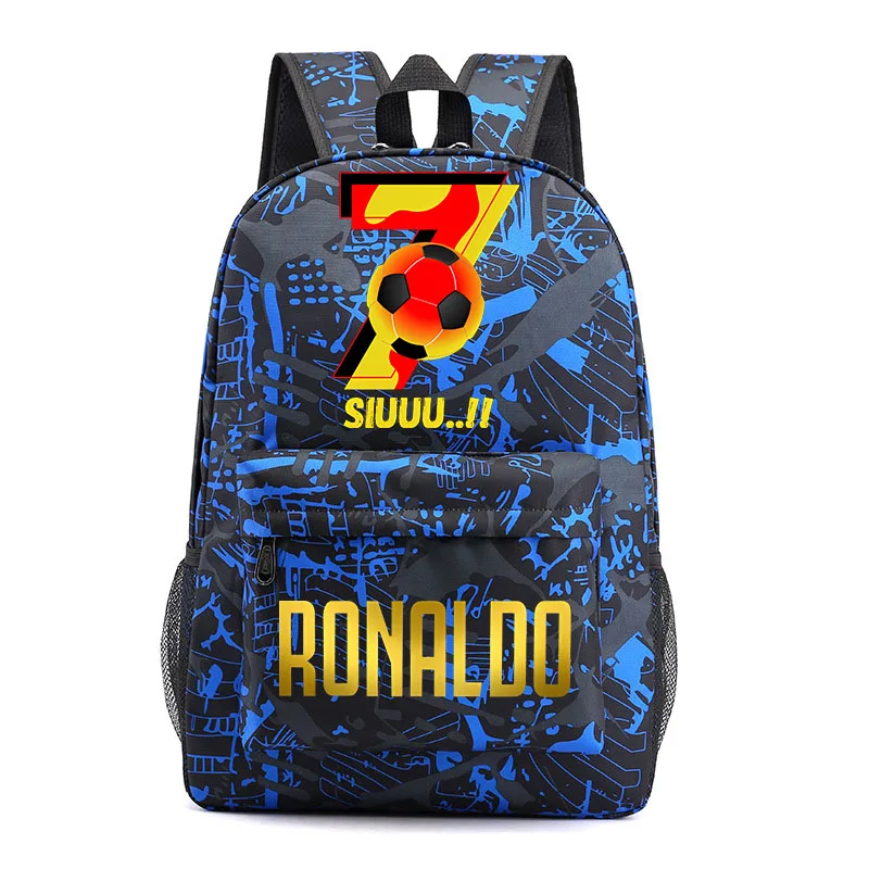 

Ronaldo printed shoulder student backpack youth children's bag outdoor travel bag boys and girls backpack