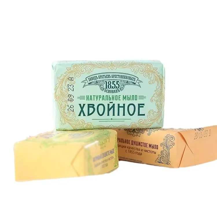 روسيا 1855 صابون الزيت العطري الوردي اللوز المخمر يدويًا، صابون التنظيف، صابون الاستحمام 190 جرام