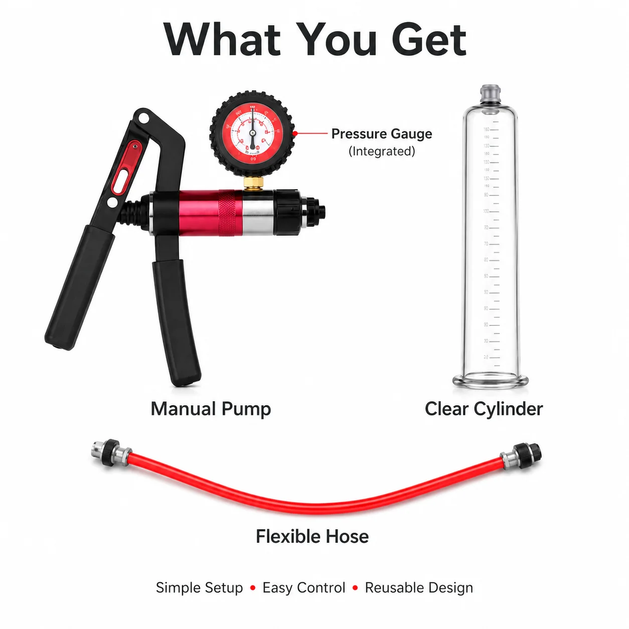 Manual Acrylic Penis Pump for Men, Vacuum Enlargement Extender Trainer, Adult Intimate Sex Toy for Masturbation and Enhancement - view 4
