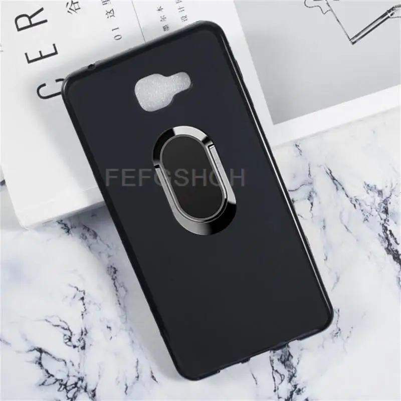Tpu silicone macio case para samsung galaxy a9 pro 2016 a910 a9100 a910f, suporte do anel traseiro para smartphone