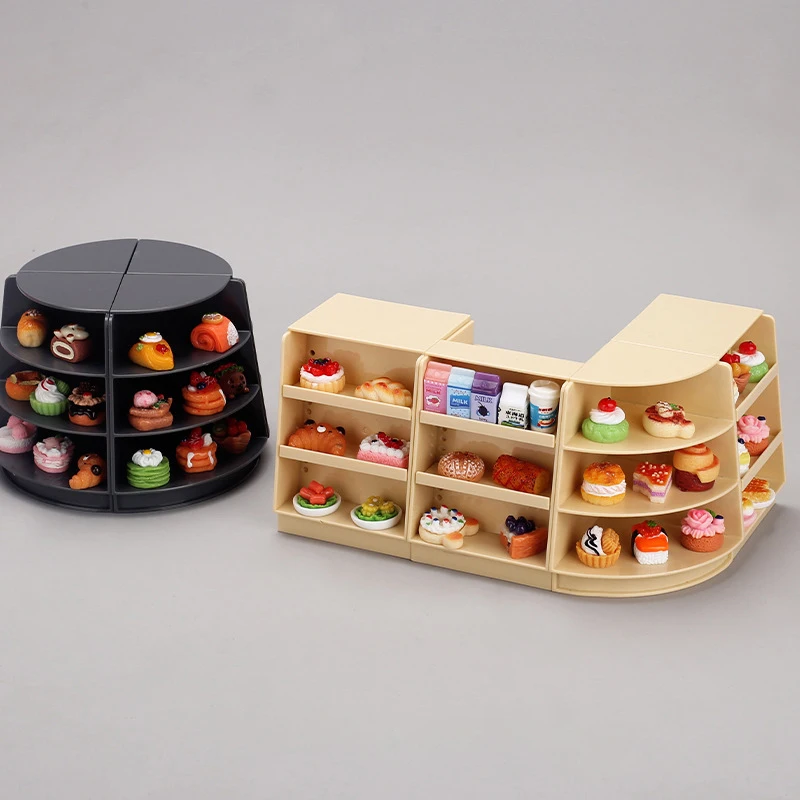 Dollhouse Miniature Supermarket Empty Shelf Mini Display Stand Storage Rack Model Toy Decor