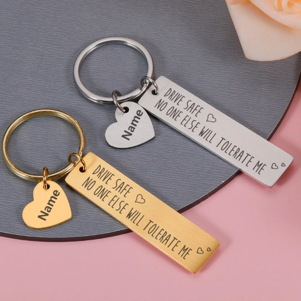 No one will tolerate my boyfriend's personalized keyring for safe driving. My boyfriend's anniversary gift is a couple gift