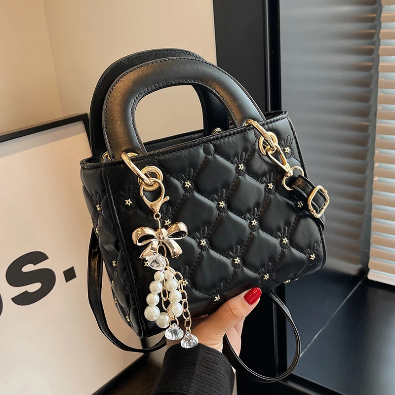 Temperament Women\'s Square Handbags for Party 2024 New Simple Versatile Single Shoulder Bags Elegant Fashion PU Crossbody Bag 
