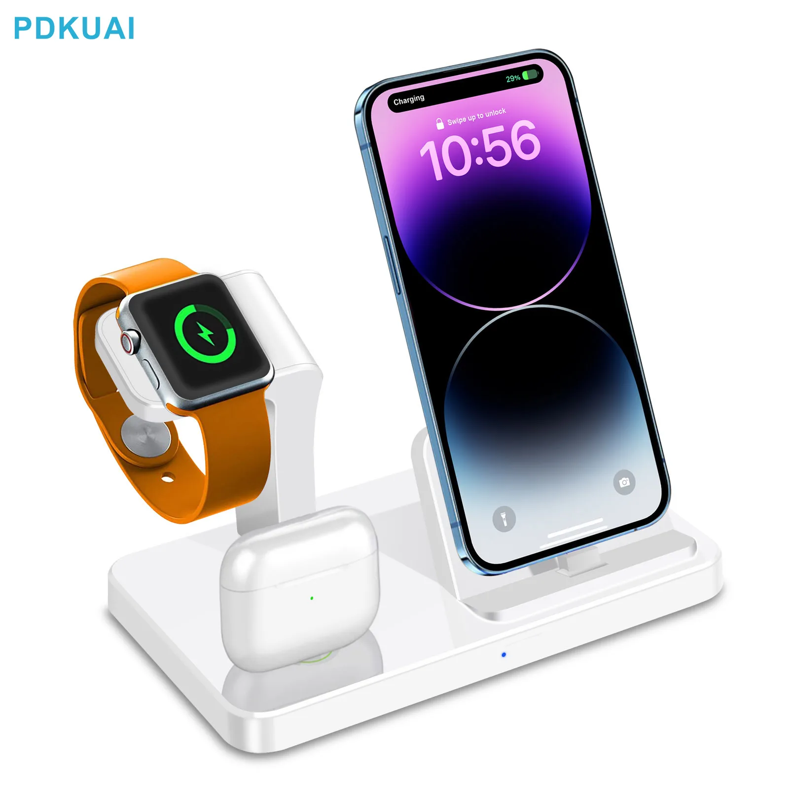 3 in 1 Wireless Charger Stand for Apple Watch Airpods Pro Multiple Devices Fast Charging for iPhone 14 13 12 11 XS XR X 8 7 Plus