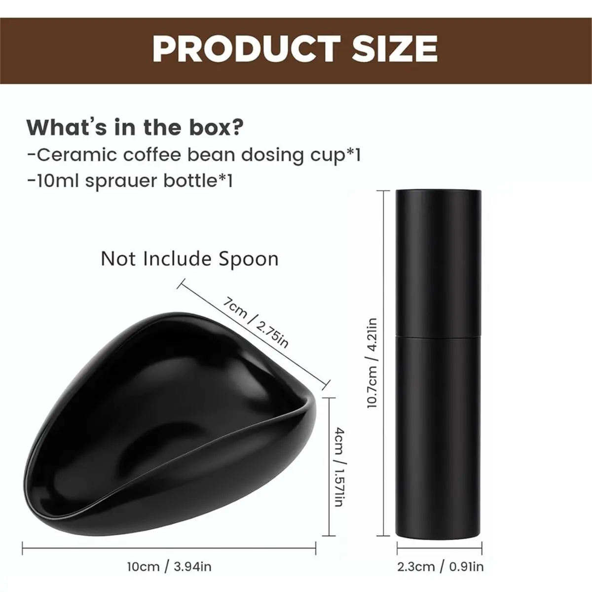 2026 New PP Powder Spoon+ 8ml+Black Bowl for Tea Spoons Stirrers, Coffee Station Decor, Espresso Coffee Bar Accessories
