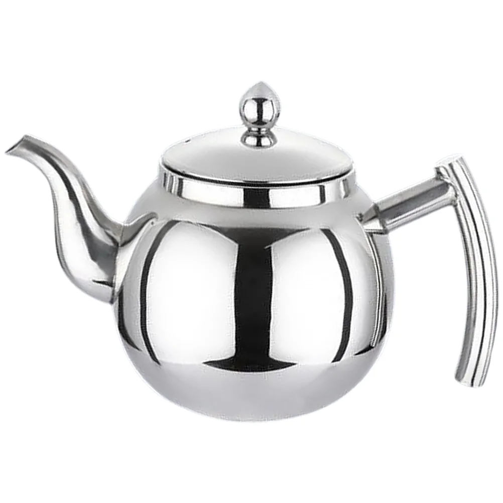 

Stainless Steel Teapot Modern Reliable Kettle with Handle Tearoom Supplies Office Travel