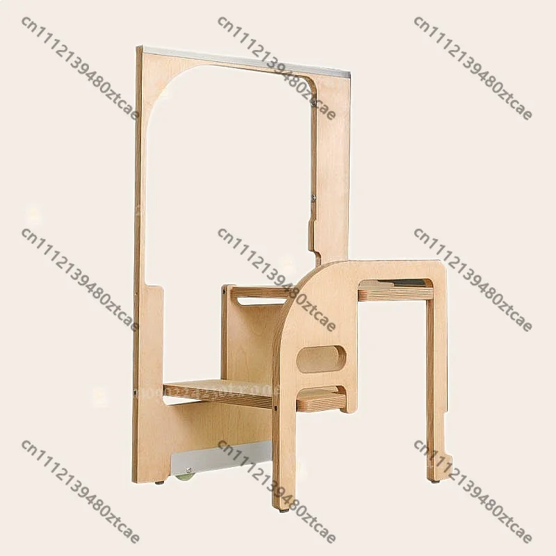 

Kitchen Narrow Hidden Folding Ladder Stool 2 Step Slim Storage Built-In