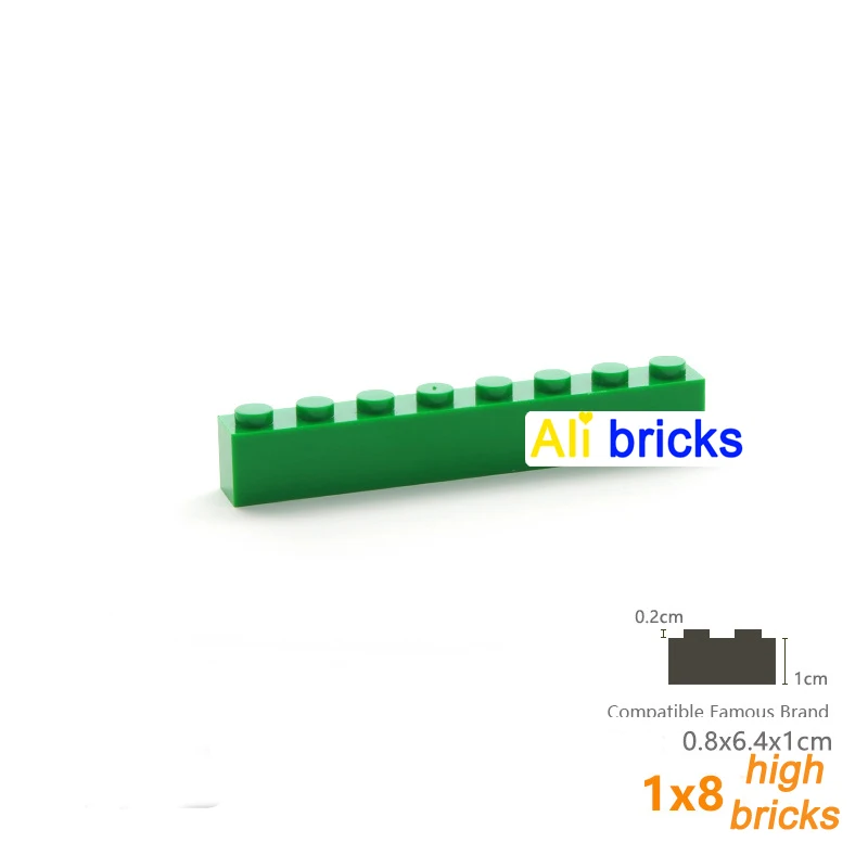 40pcs Bulk Building Blocks Thick Figures Bricks 1x8 Dots Educational Creative Size Compatible With 3008 Plastic Toy for Children