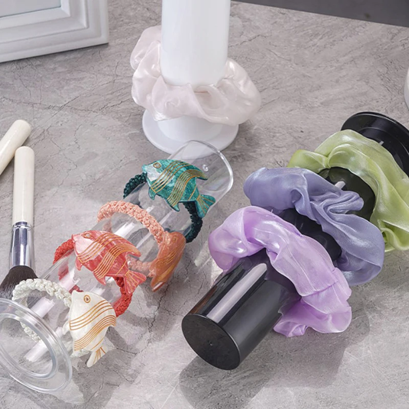 Acrylic Scrunchie Holder Stand Clear Scrunchy Tower Hair Tie Organizer Holder Hair Band Racks Jewelry Display Stand Rack