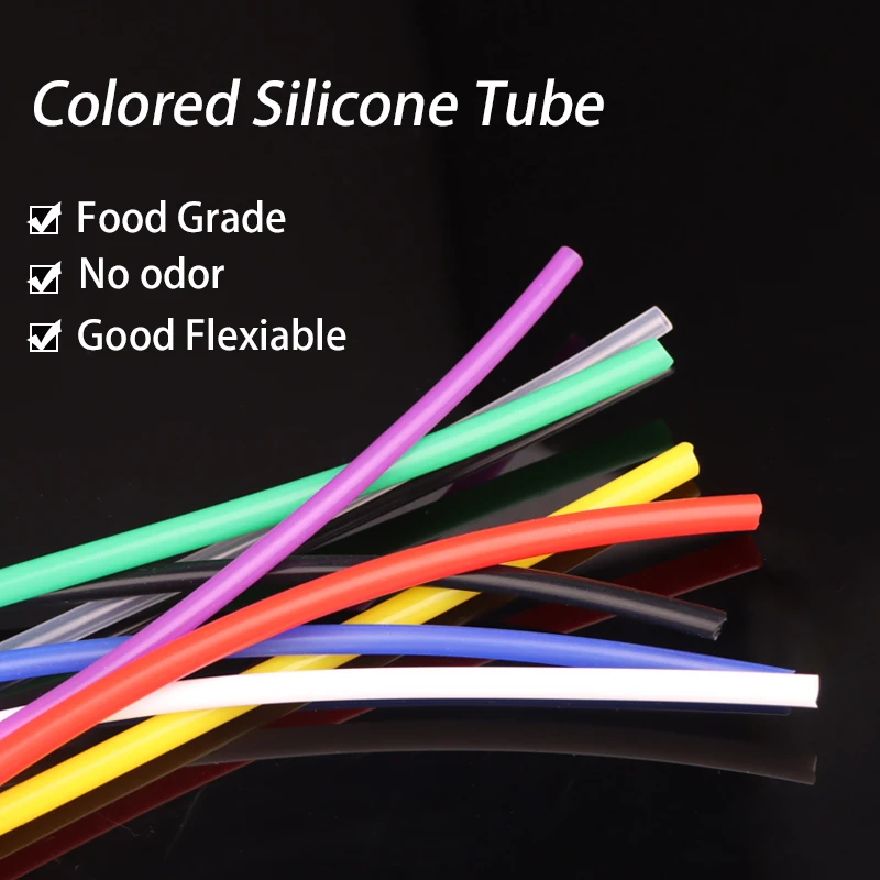 Tubo de silicona Flexible de 1M, tubo de goma de 1, 2, 3, 4, 5, 6, 7 y 8mm de grosor, Conector de agua de grado alimenticio para leche, cerveza y