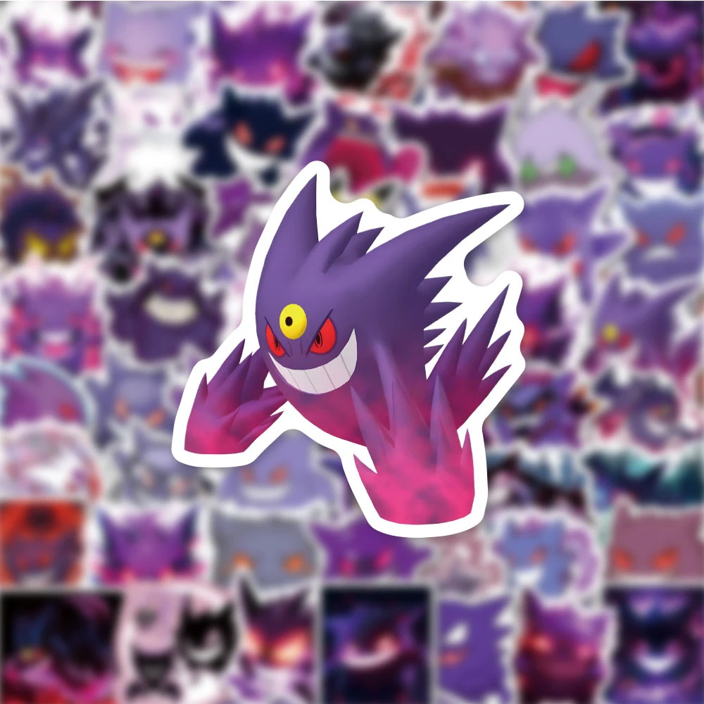 10/30/50PCS Cute Pokemon Gengar Cartoon Stickers for Kids Decals DIY Notebook Phone Suitcase Laptop Kawaii Cartoon Sticker Toys