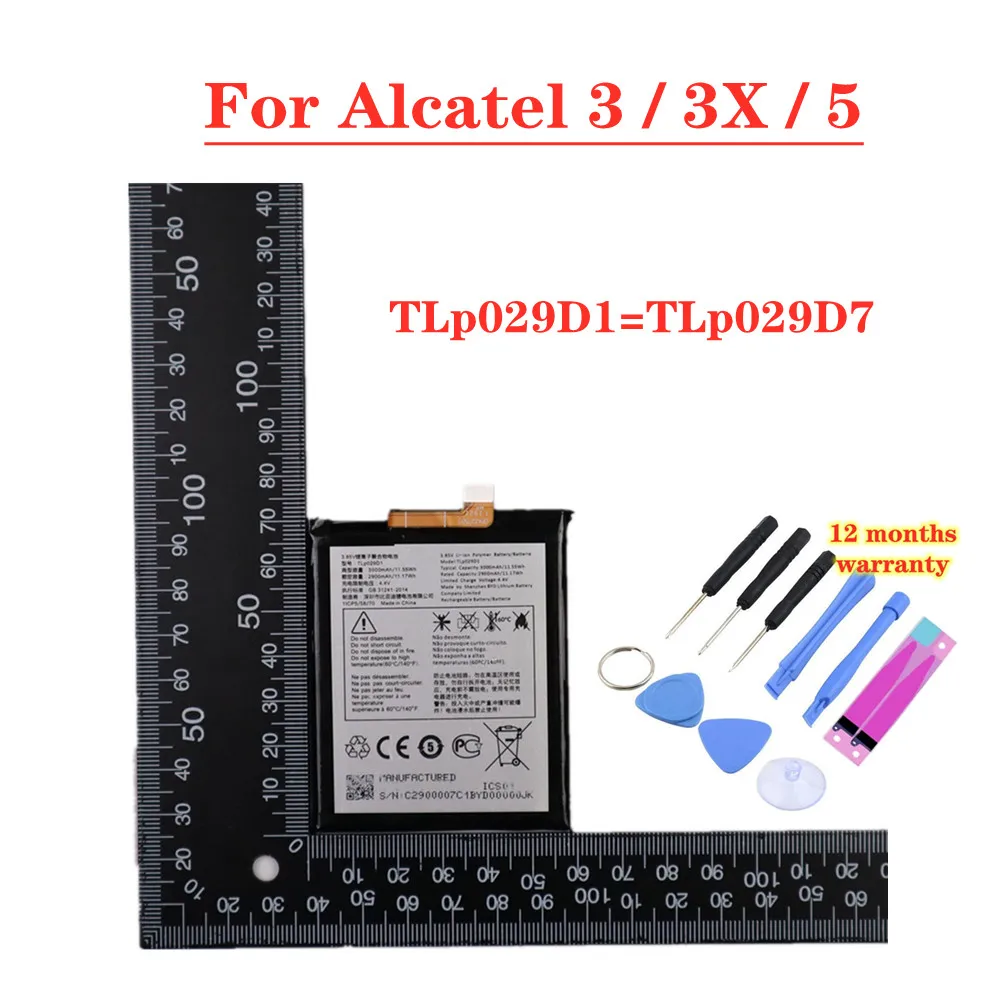 

3000mAh TLP029D1 TLp029D7 Battery For Alcatel 3 3X 5 TCL V760 Y660 OT-5052D 5052Y OT-5086D 5086D/3L OT-5034D 5034D/3 OT-5008Y