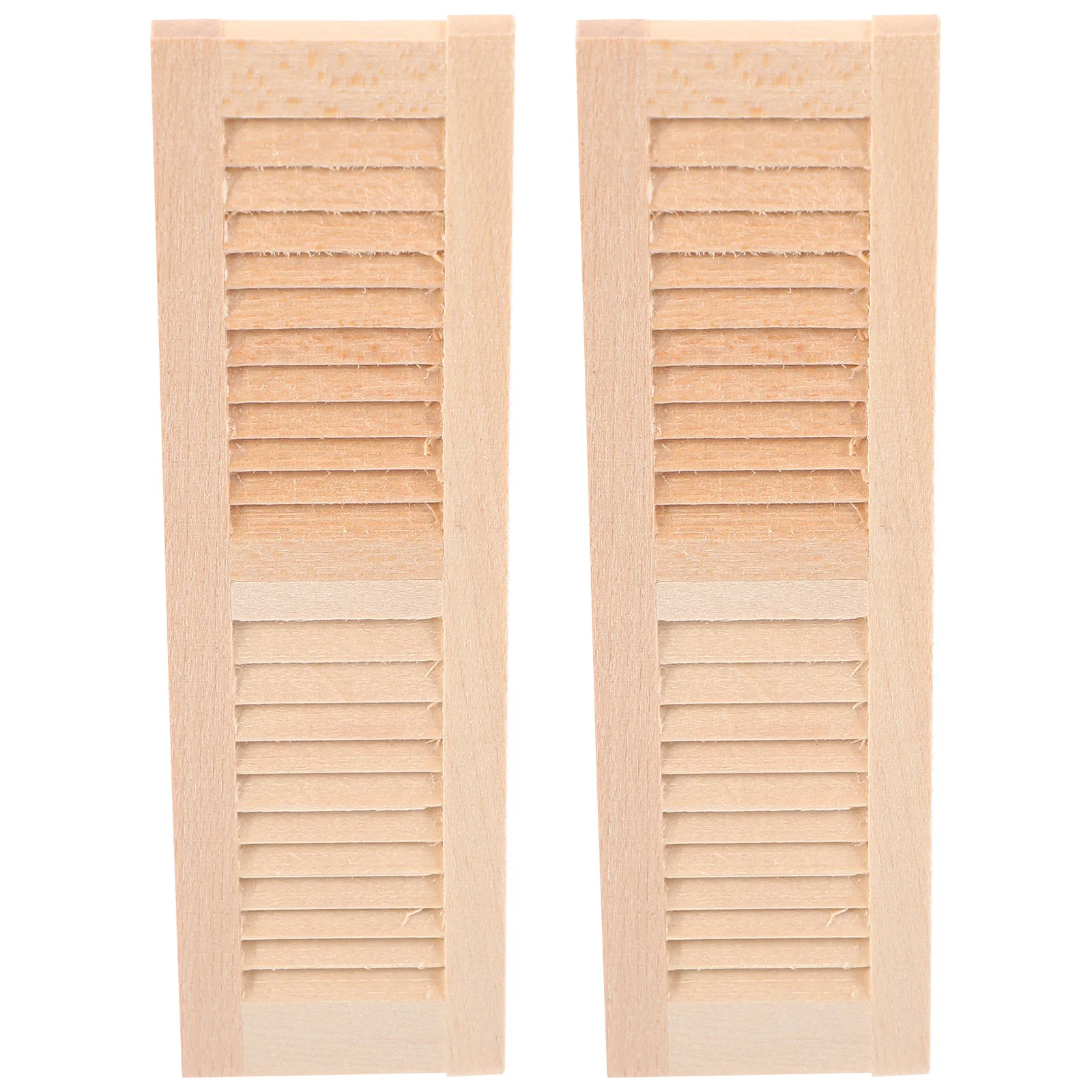 2 Pcs Mini Blind DIY Shutters Window Blinds Decorative Wooden Miniture House Furniture