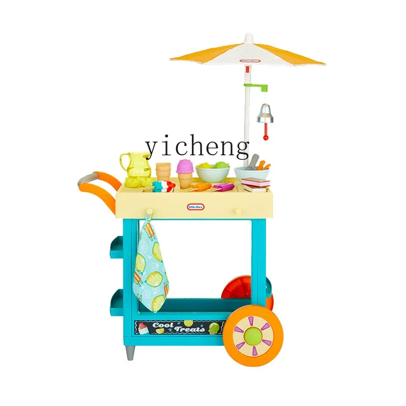 

Tqh2 in 1 Mobile Dessert Station Children Ice Cream Car Play House Simulation Toy Vending Machine Stroller Girl