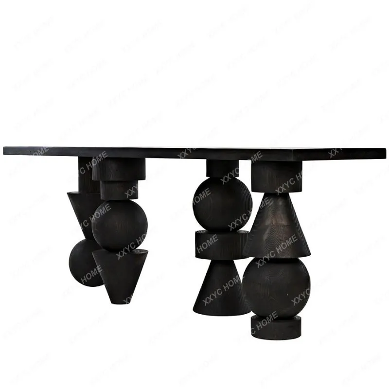 Creative Entrance  Table  Solid Wood Dining Table Black Conference