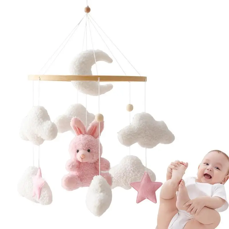 Baby Crib Mobile Nursery Decorations Crib Mobile Cartoon Toddler Bassinet Bunny Pendant Toys For Home Kids Room Bedroom