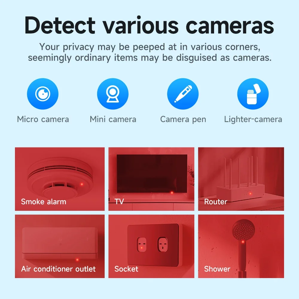 Xiaomi Camera Detector for Anti Candid Security Protection Mini Pinhole Hidden Camera Len Detect Gadget Hotel Peeping Detector