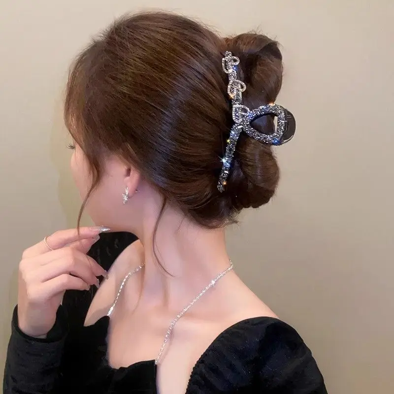 2024 Light Luxury High Quality Bow New Crystal Hairpin Fashion Girl Versatile Horsetail Clip