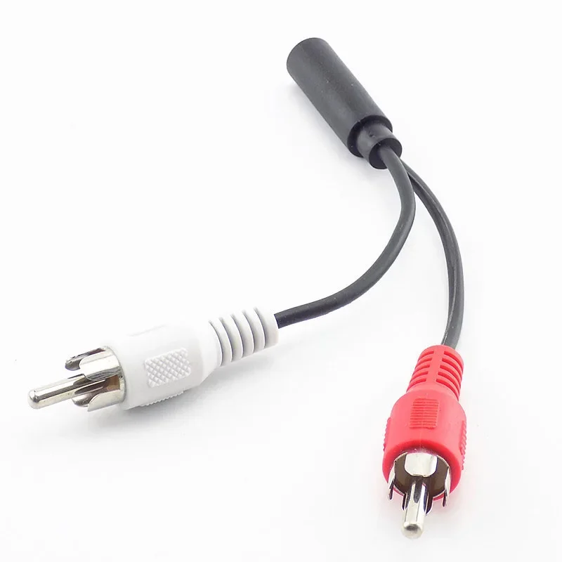 Jack Stereo Cable Y Plug To 2 RCA Male Adapter 3.5 Audio Aux Socket Headphone Music Wire 3.5MM Female Connector