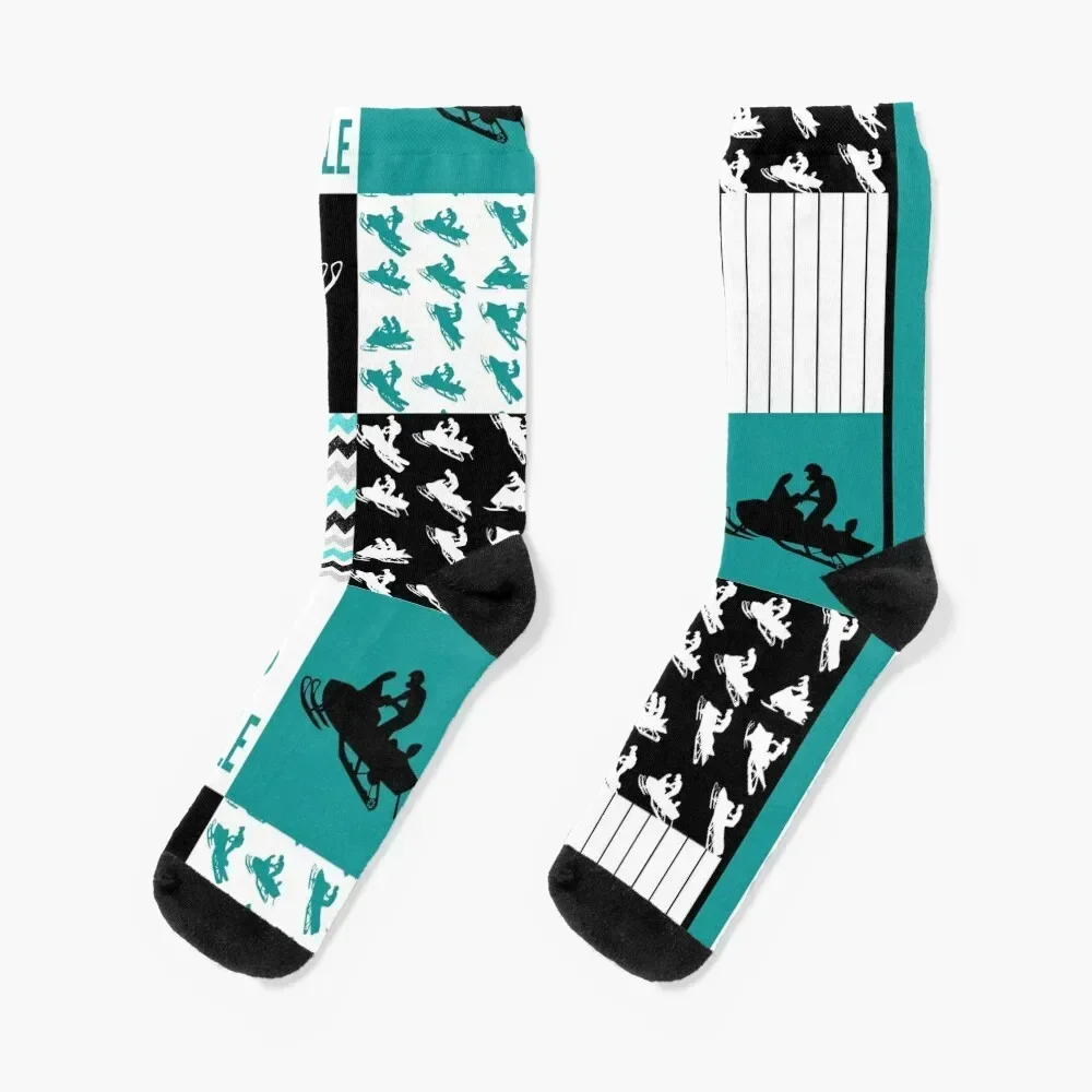 

Snowmobile Shape Pattern Gift for Snowmobile Lovers Socks Antiskid soccer set hip hop Socks Girl Men's