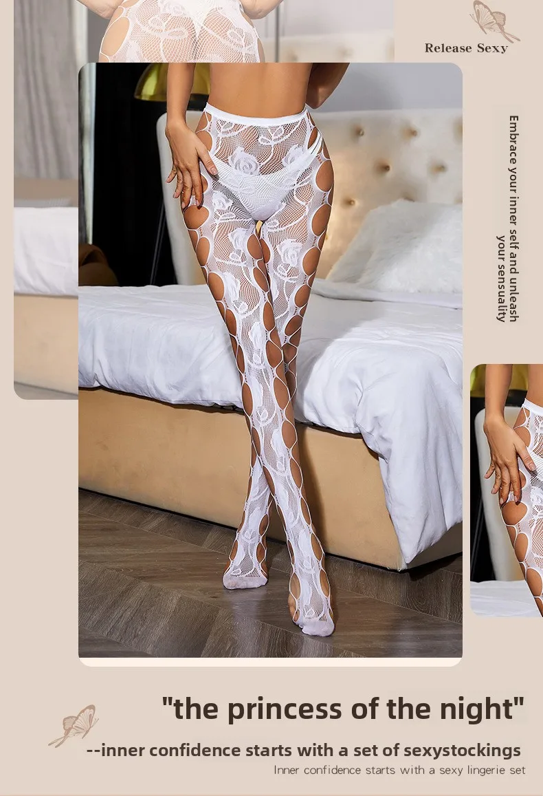 توهج الظلام شبكة صيد السمك الجوارب النسائية الضوء الأخضر جوارب الحفلات انظر من خلال شبكة كلوبوير المثيرة الملابس الداخلية ملابس رقص #2