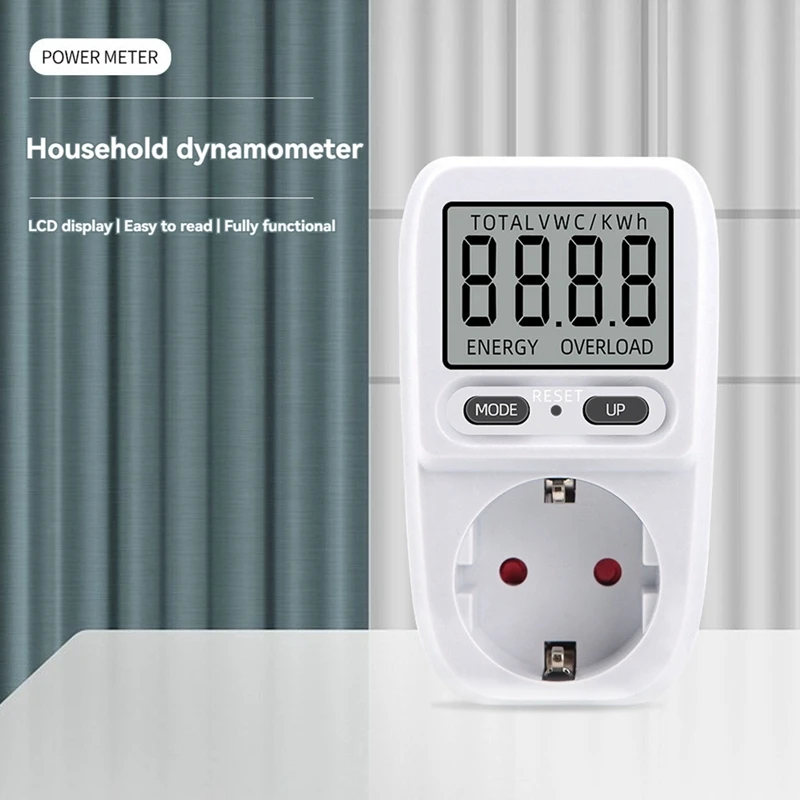 Electricity Power Meter Wattmeter LCD Energy Meter Socket Electric Tester Measuring Outlet Power Analyzer EU Plug