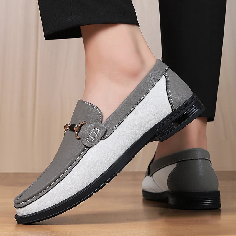 Moda de negocios para hombre, zapatos informales de cuero hechos a mano para ir al trabajo, zapatos sin cordones para conducir, mocasines cómodos de suela suave de lujo, zapatos para hombre