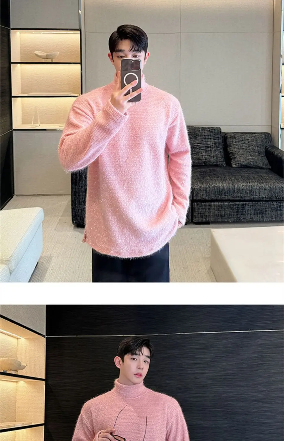 

Fur Collar Pullovers Rapper Mens Bone-Shaped Novelty Kawaii Cute Fun Funny Youth Boys Young Hipster Spring Autumn Trendy Cool OL