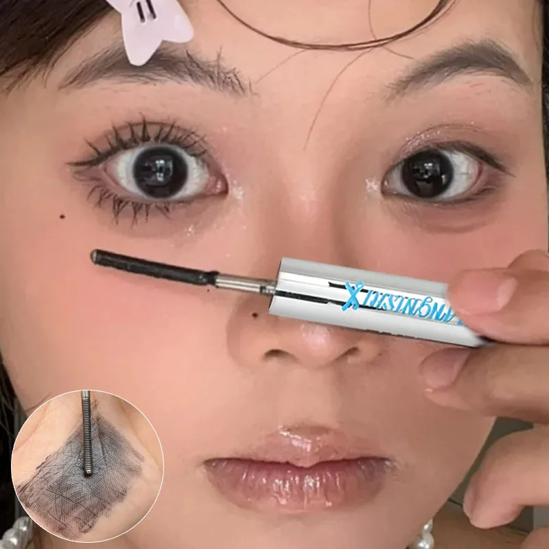 Waterproof Ultra-Fine Brush Mascara Makeup Silk Fiber Lengthens Eyelashes Fast Dry Matte Brown Black Curling Mascara Comestics