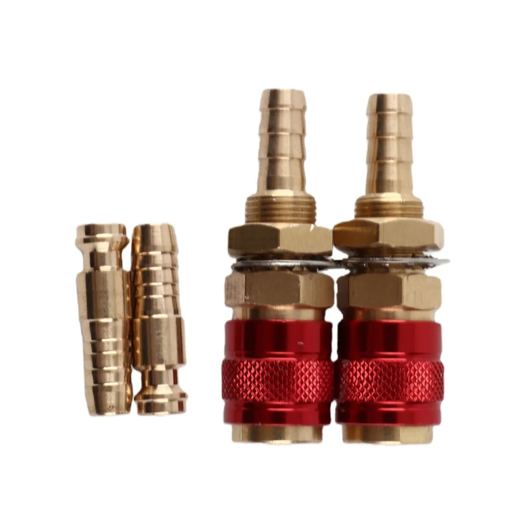 2sets 8mm Diameter Quick Connector Fitting M8 Thread Size Brass Material Gas Adapter Connector Gas Compatible