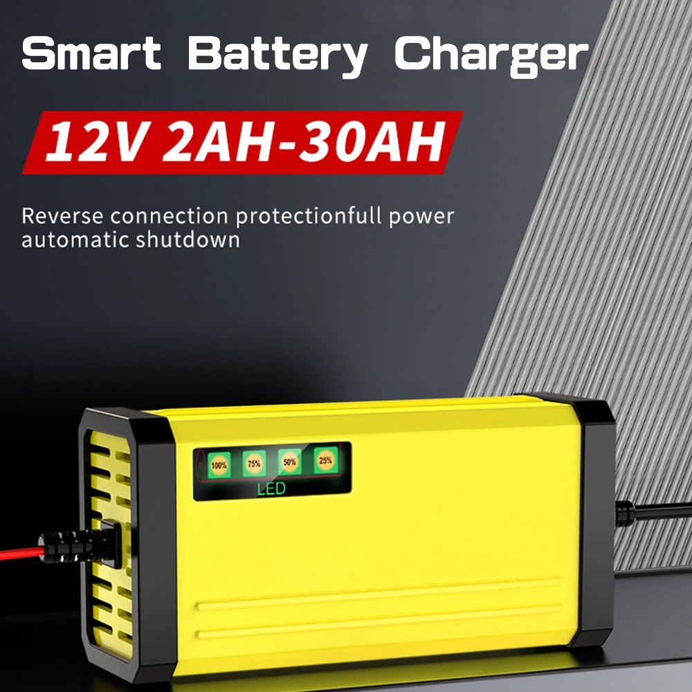 1pc 220V Power Puls Repair Charger Car Battery Charger 12V 2A LED Display Acid Battery Moto Truck Power Puls Repair Charger