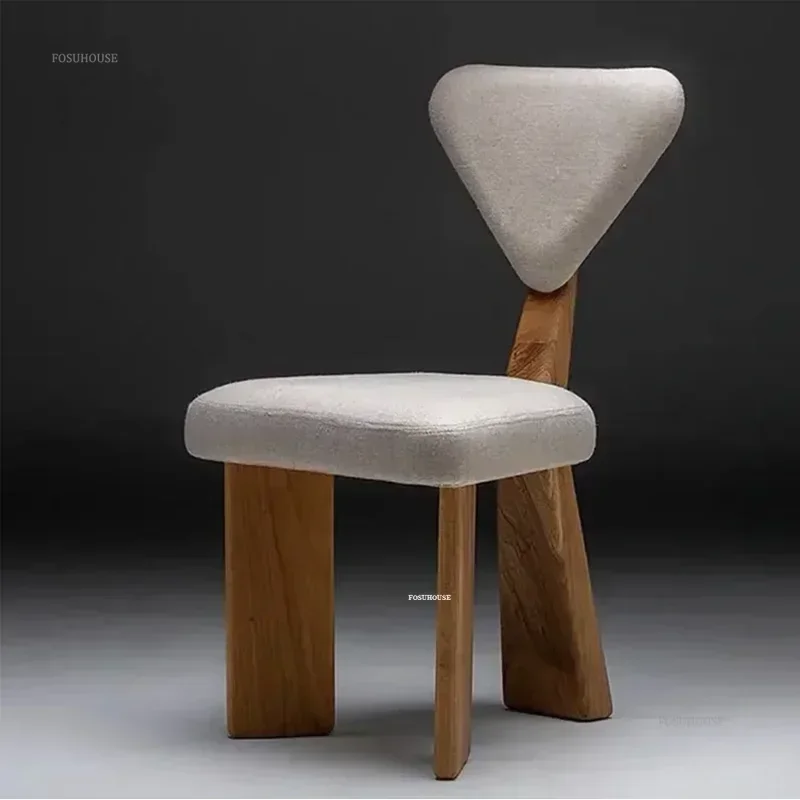 Light Luxury Solid Wood Dining Chairs Home Retro Designer Backrest Dining Chair Modern Simple Restaurant Reception Chair Z