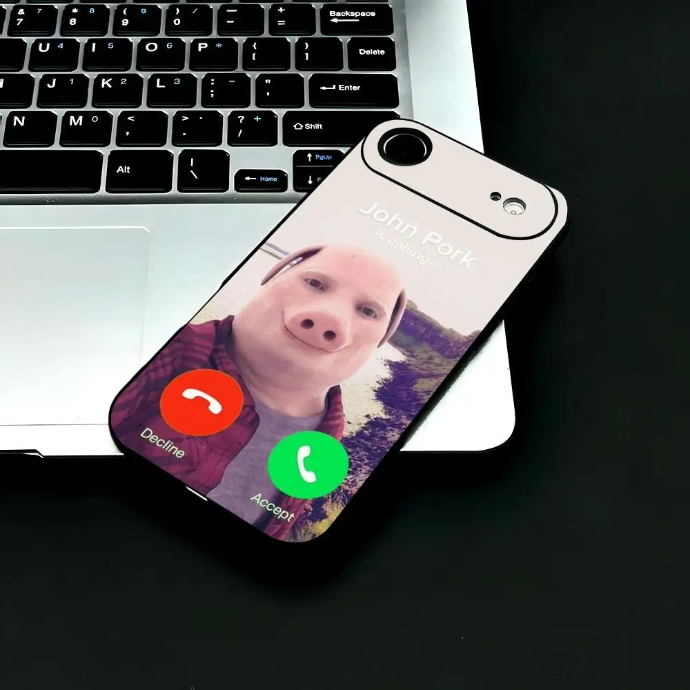 John Pork Is Calling Answer Call Handyhülle für iPhone 17 16 15 11 12 14 13 Pro Max Mini X XR 7 Plus 17E Stoßfeste Schutzhülle Fundas – Detail 3