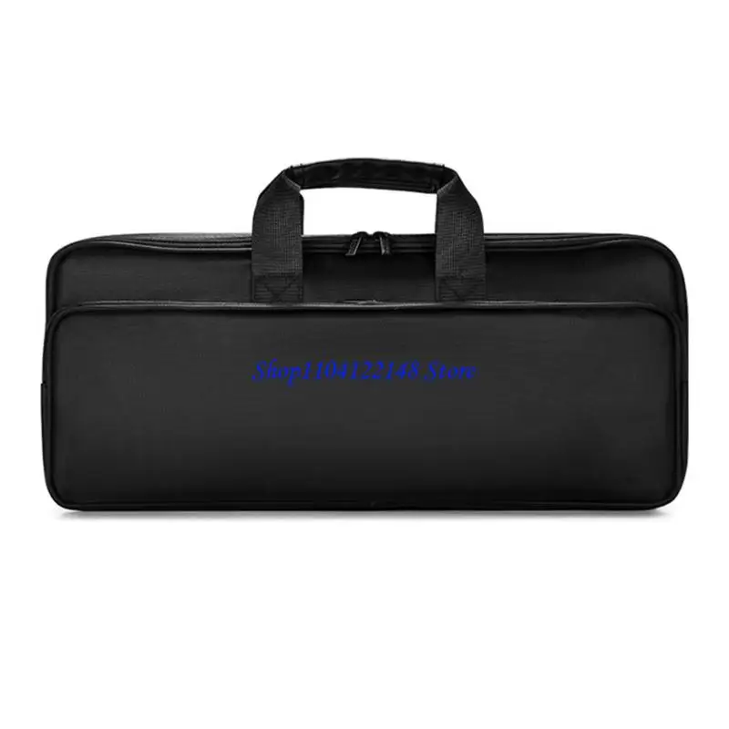 P9FA Double Layer Keyboards Carrying Case Shockproof Padding Multiple Inner Pockets