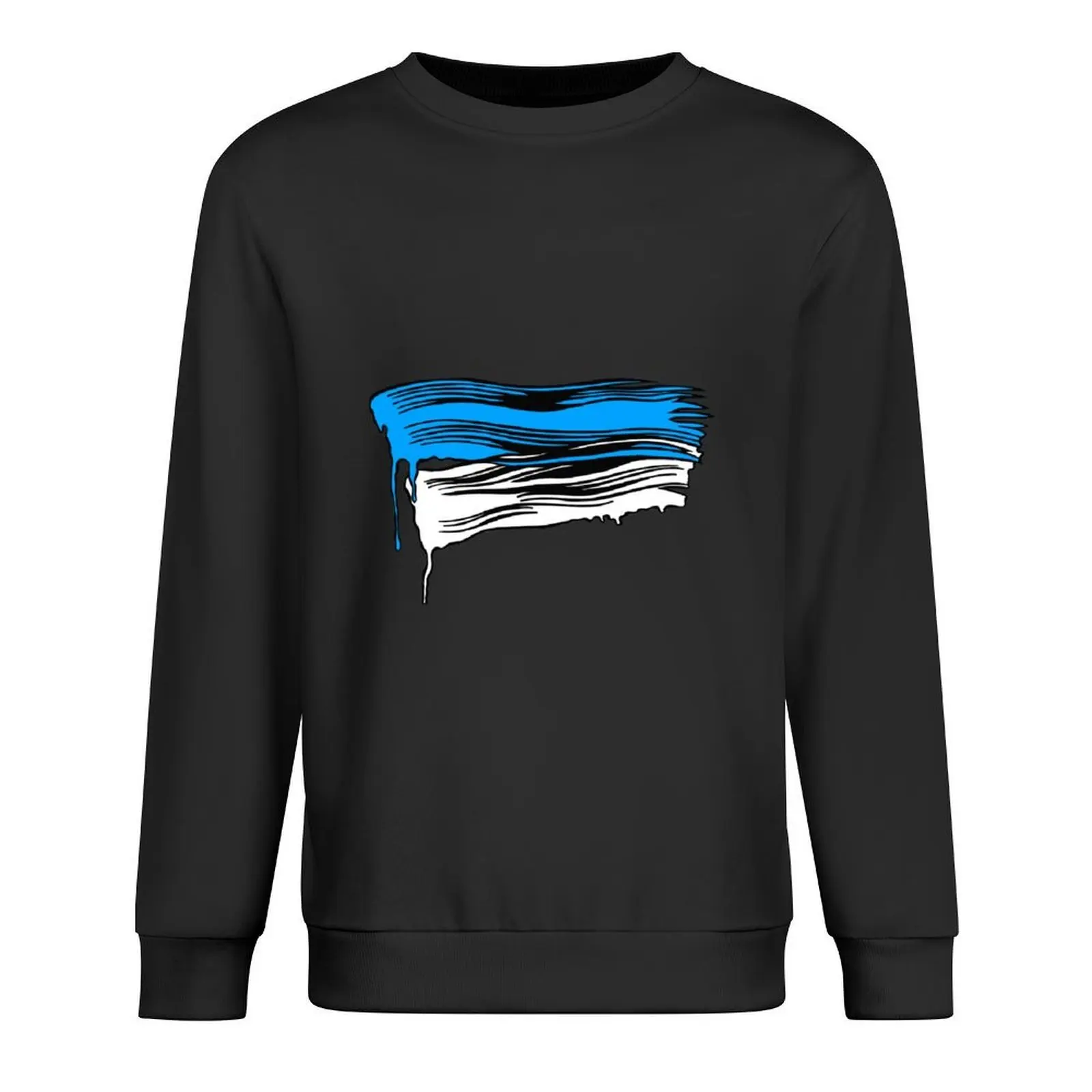 

Lichtenstein Brush Strokes: Light Blue Pullover men's sweat-shirt set clothes for men male clothes blouse men sweatshirt