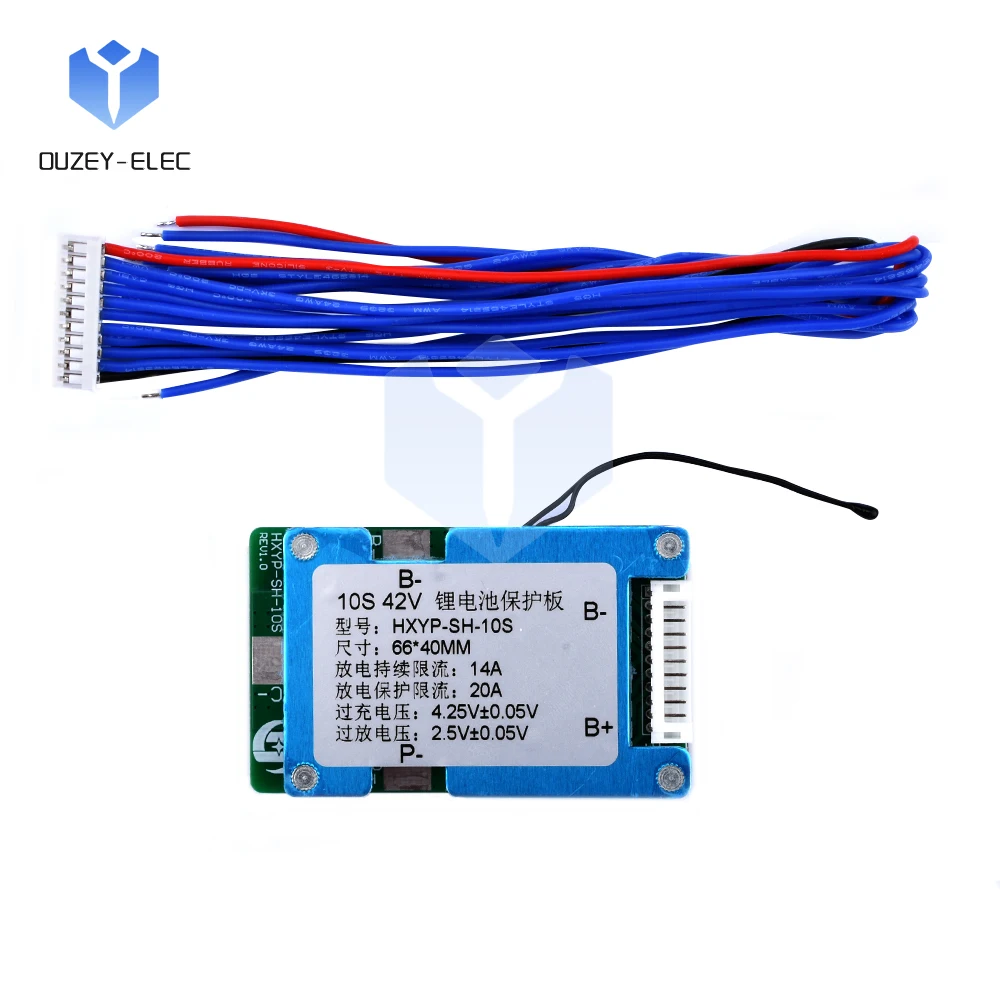 10S 42V Lithium Battery Charging Protection Board Active Equalisation Module Battery Management System Temperature Protection