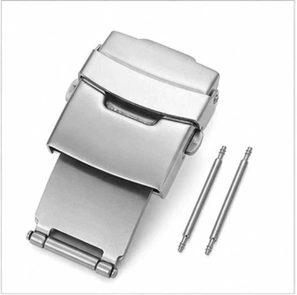 1Set Watch Clasp Double Press Stainless Steel Buckle Strong Fastening Replacement for Watch Strap Repair Supplies